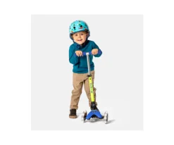 Patinete Plegable Mini Micro Deluxe Neon Azul/Amarillo Luces LED