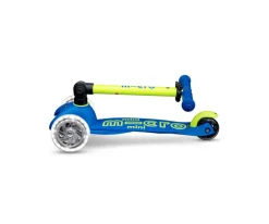 Patinete Plegable Mini Micro Deluxe Neon Azul/Amarillo Luces LED
