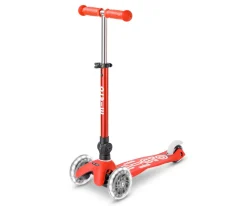 Patinete Plegable Mini Micro Deluxe Rojo Luces LED