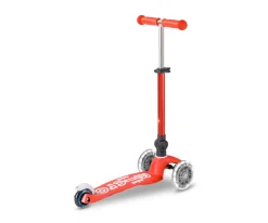 Patinete Plegable Mini Micro Deluxe Rojo Luces LED