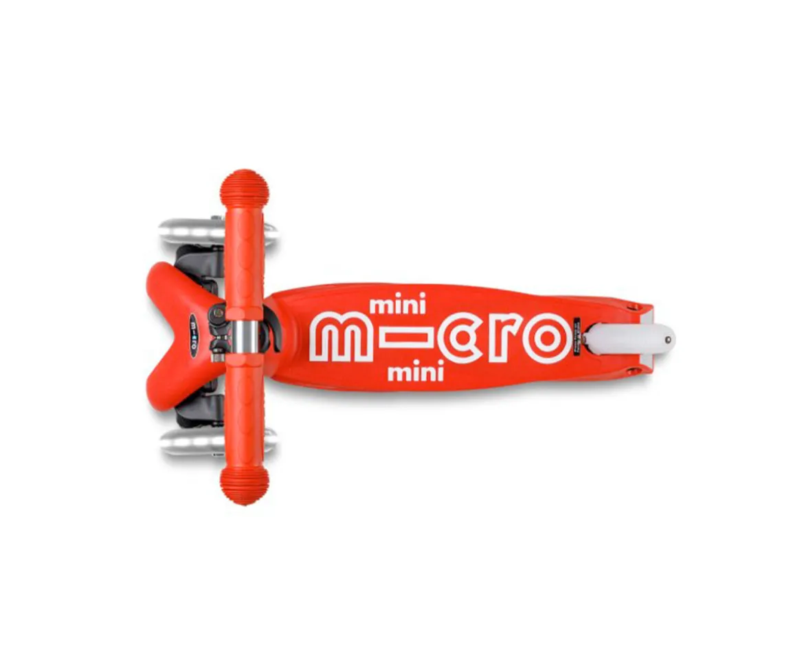 Patinete Plegable Mini Micro Deluxe Rojo Luces LED
