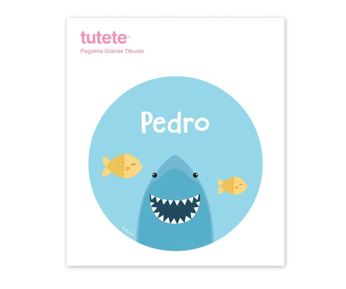 Pegatina Grande Tiburón para Caja Almuerzo