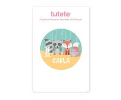 Pegatina Pequeña Animales de Bosque para Botella y Cajas Almuerzo