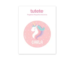 Pegatina Pequeña Unicornio para Botella y Cajas Almuerzo