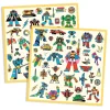 160 Pegatinas Metalizadas Robots