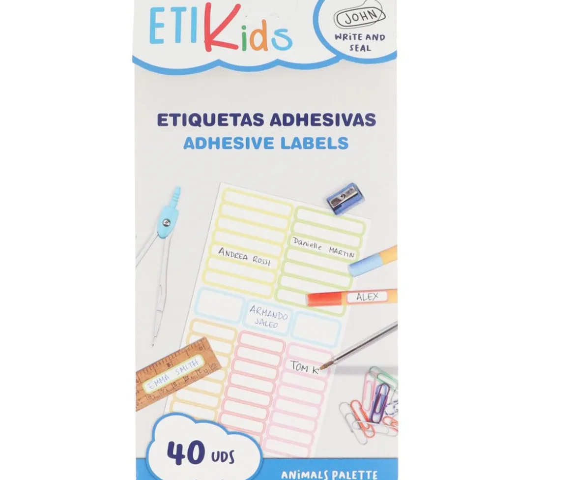 40 Pegatinas para Objetos "Escribe tu Texto" Colores