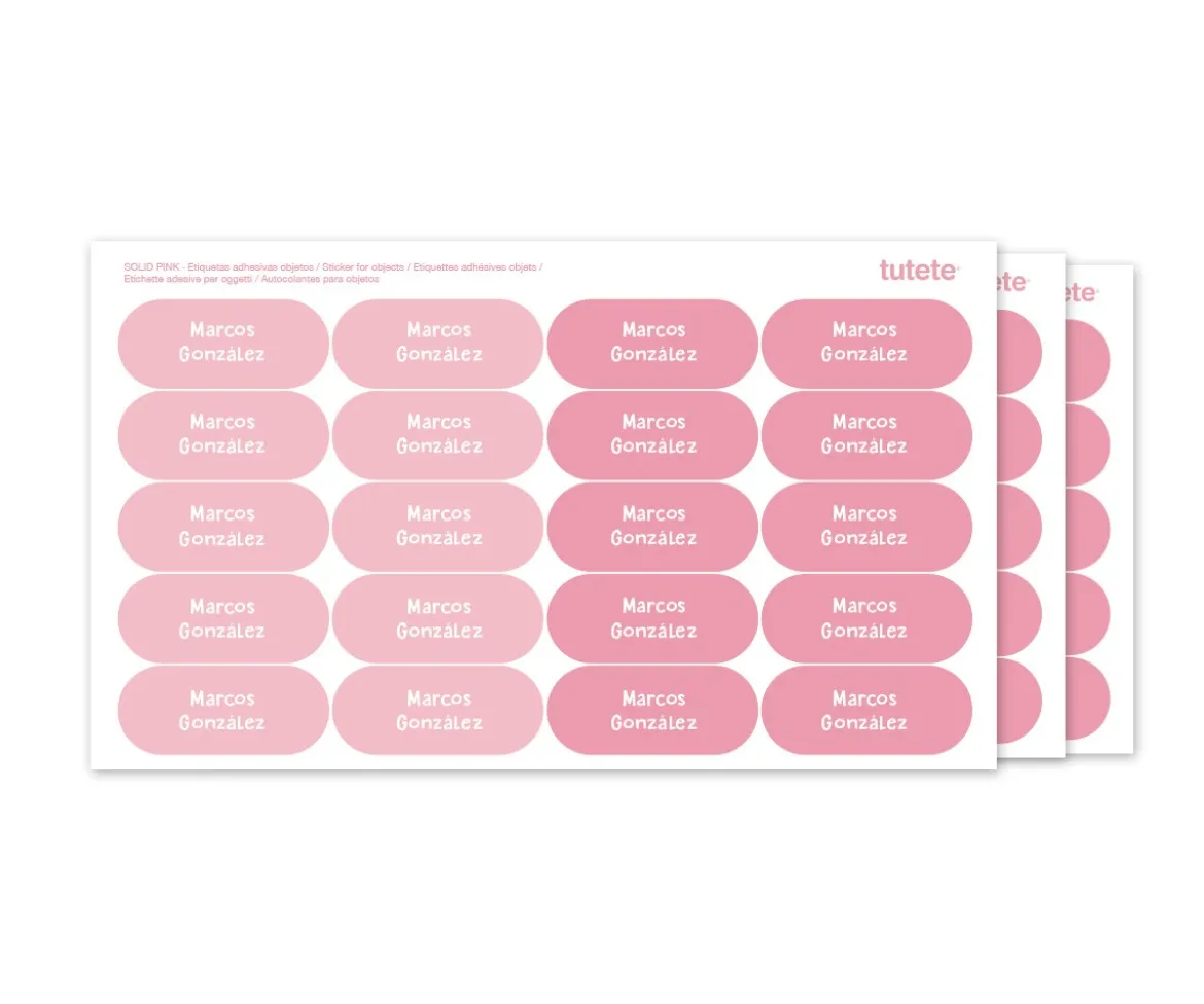 60 Pegatinas para Objetos Solid Pink