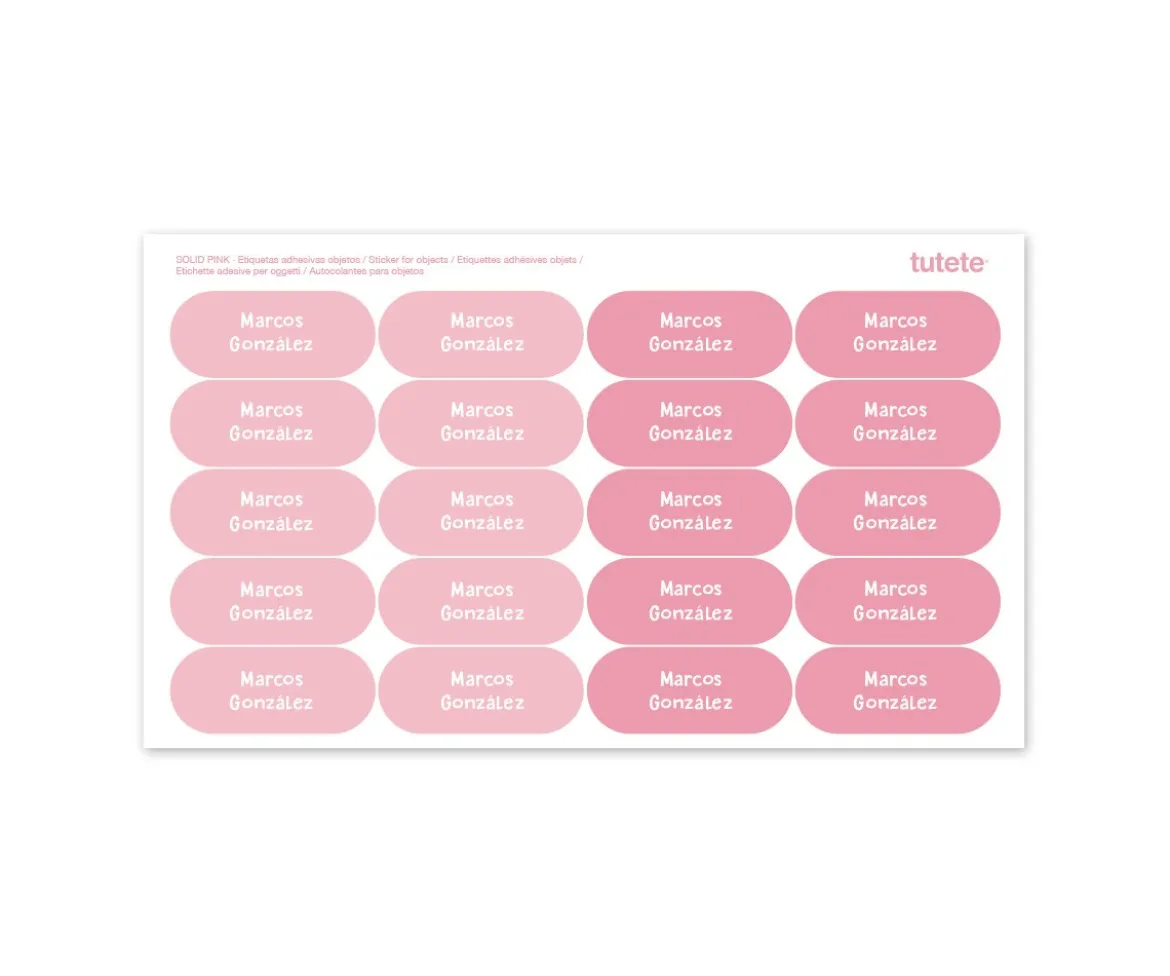 60 Pegatinas para Objetos Solid Pink