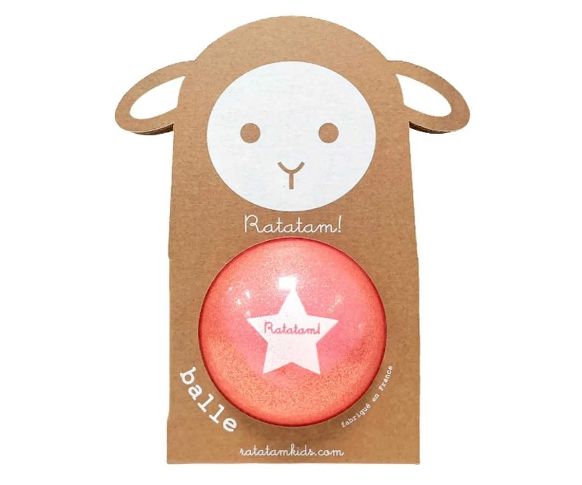 Pelota Glitter Rosa Neón 10 cm