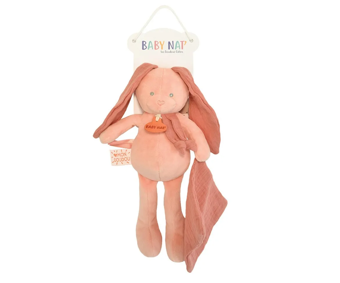Peluche Conejo con Mini Doudou Terracota Personalizable