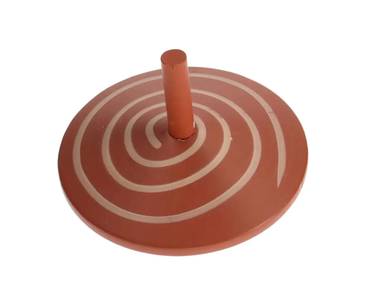 Peonza de Madera Espiral Marrón Oscuro