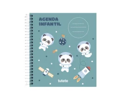 Pequeña Agenda Guardería Personalizable Pandas in Space