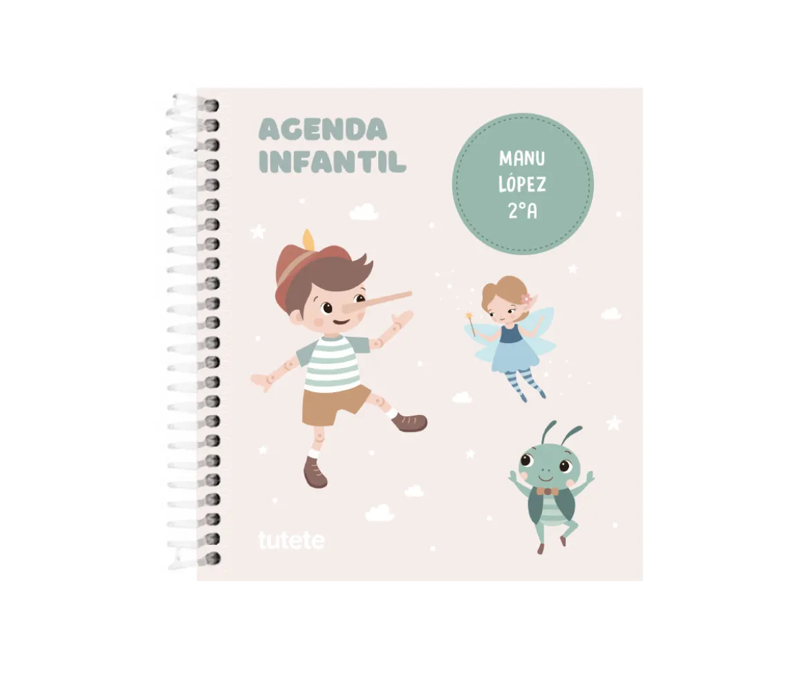Pequeña Agenda Guardería Personalizable The wooden boy