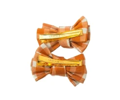 2 Pinzas para Pelo con Lazo de Coleta Sienna Gingham