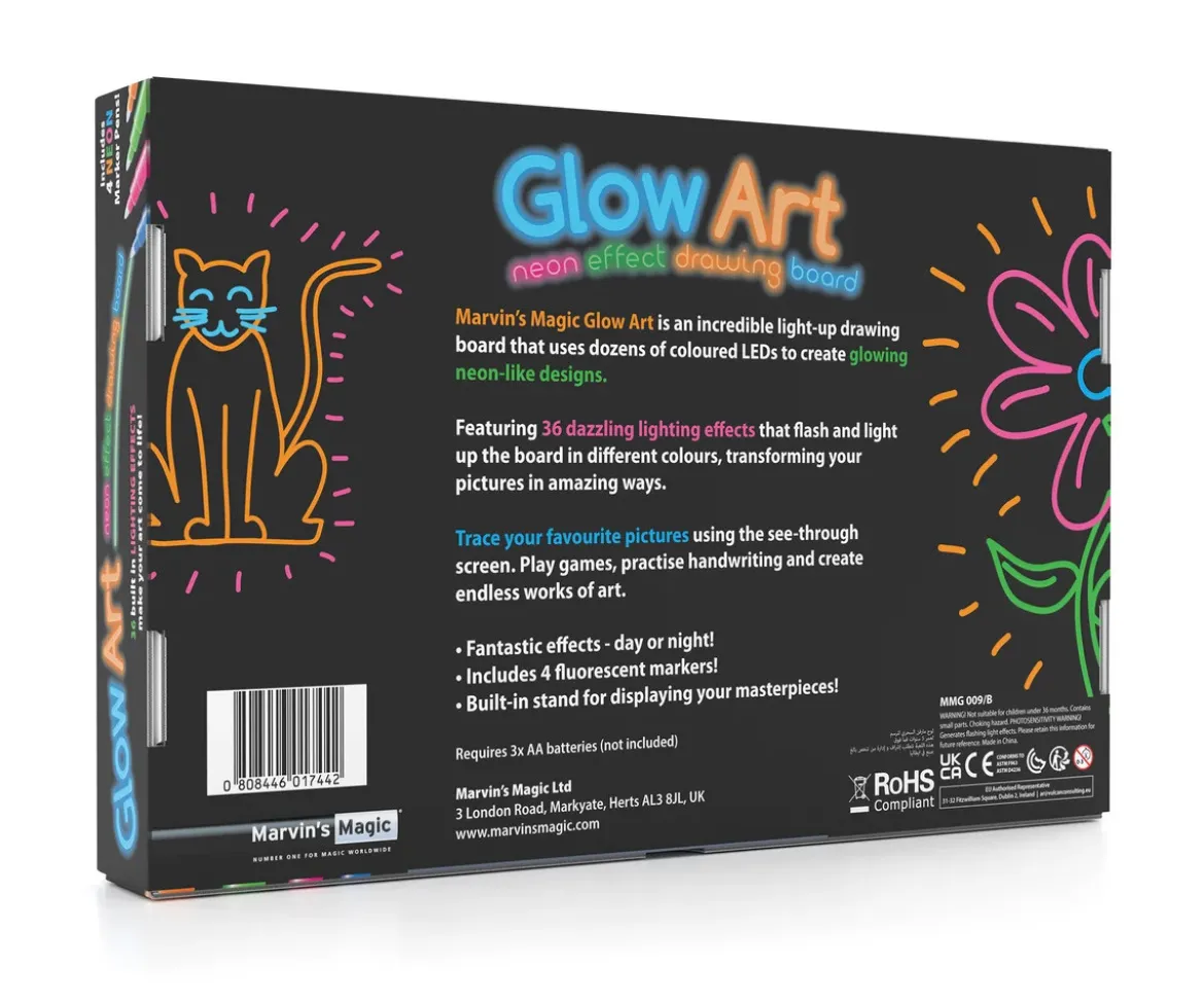 Pizarra de Dibujo Luminosa Glow Art Negra