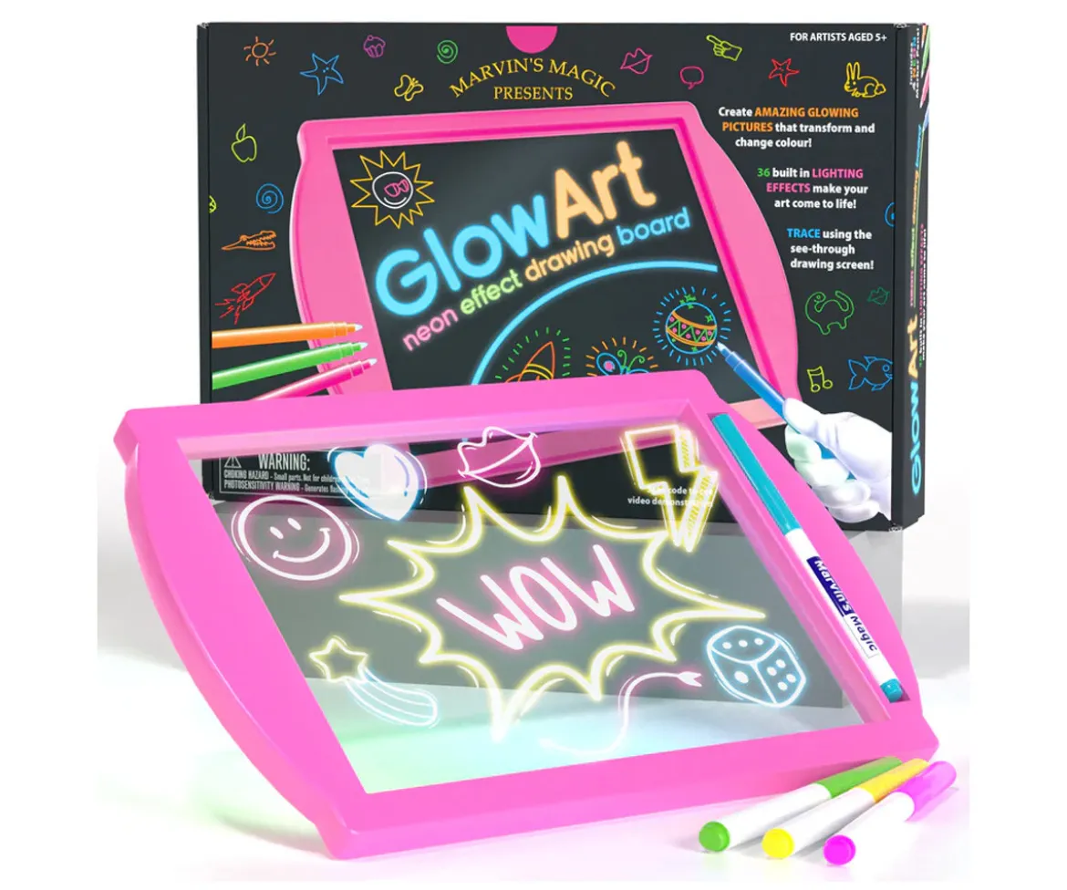 Pizarra de Dibujo Luminosa Glow Art Rosa