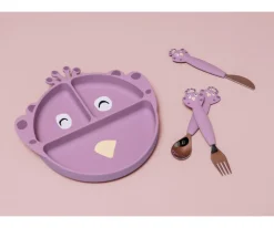 Plato 3 Compartimentos Silicona con Ventosa Mrs. Peacock