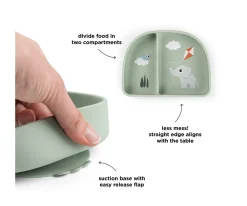Plato con Compartimentos Stick&Stay Playground Green