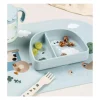 Plato con Compartimentos Stick&Stay Tiny Farm Blue