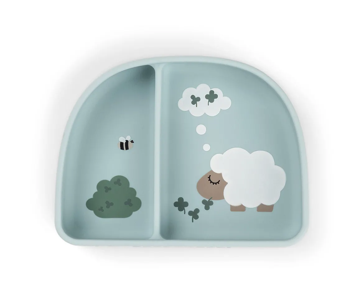 Plato con Compartimentos Stick&Stay Tiny Farm Blue