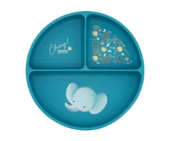 Plato de Silicona con Compartimentos Elefante