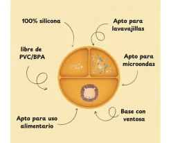 Plato de Silicona con Compartimentos León