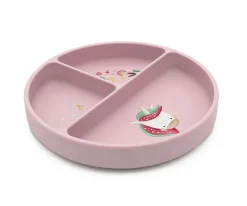 Plato de Silicona con Compartimentos Unicornio
