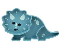 Plato de Silicona con Ventosa Dinosaurio Azul