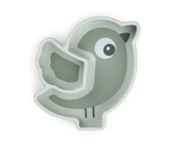 Plato Silicona Stick&Stay Snack Birdee Green