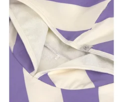 Poncho Baño Stripes Purple Sea Salt