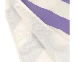 Poncho Baño Stripes Purple Sea Salt