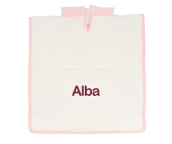 Poncho Rainbow Dots Rosa Personalizable
