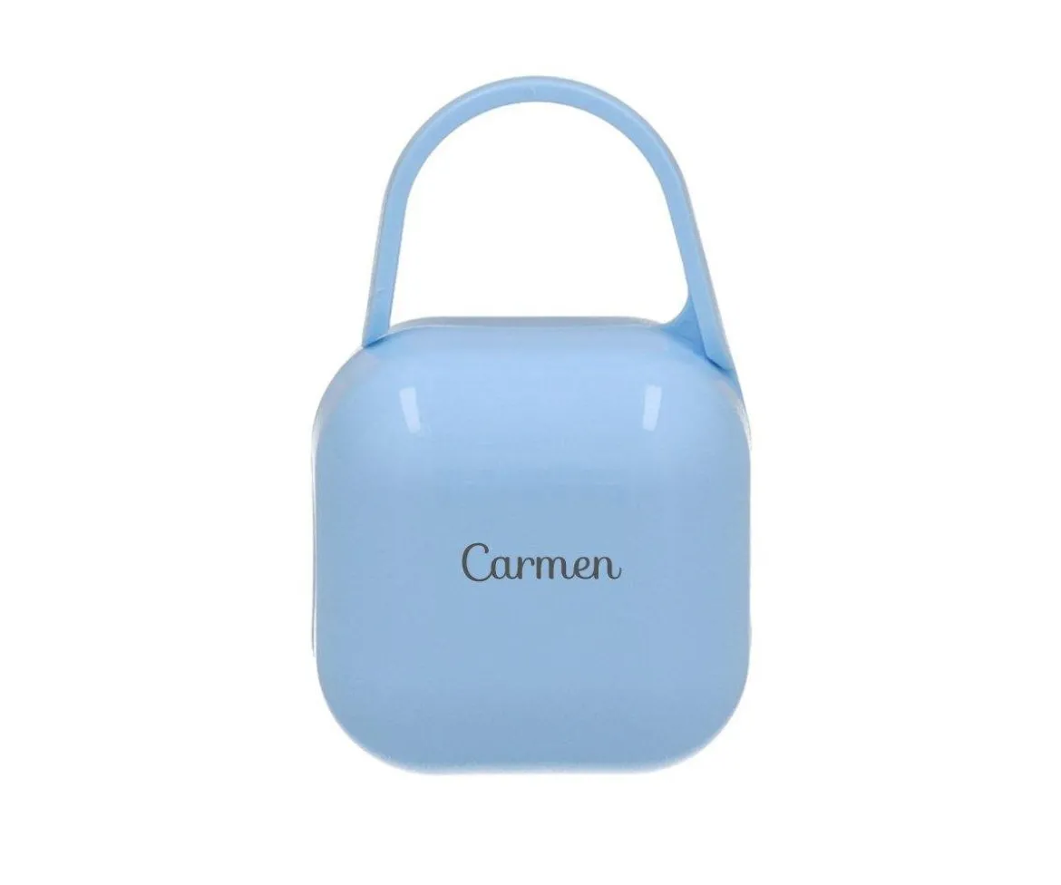 Portachupetes Square Personalizado Azul Claro