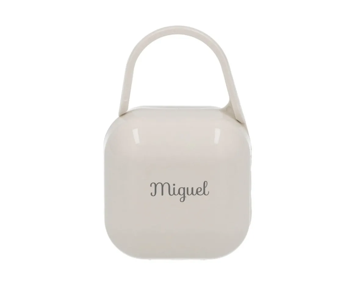 Portachupetes Square Personalizado Gris