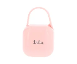 Portachupetes Square Personalizado Rosa Tiza