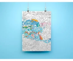 Poster XL Omy Ocean para Colorear