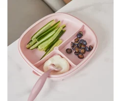 PROMO Babero y Plato Blush + Taza con Pajita Sage