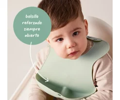 PROMO Babero y Plato Blush + Taza con Pajita Sage