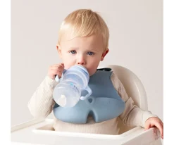 PROMO Babero y Plato Ocean + Taza con Pajita Sage