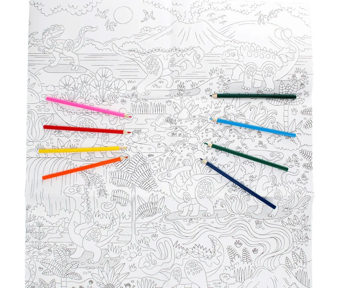 Póster para Colorear con Lápices Baby Dinos