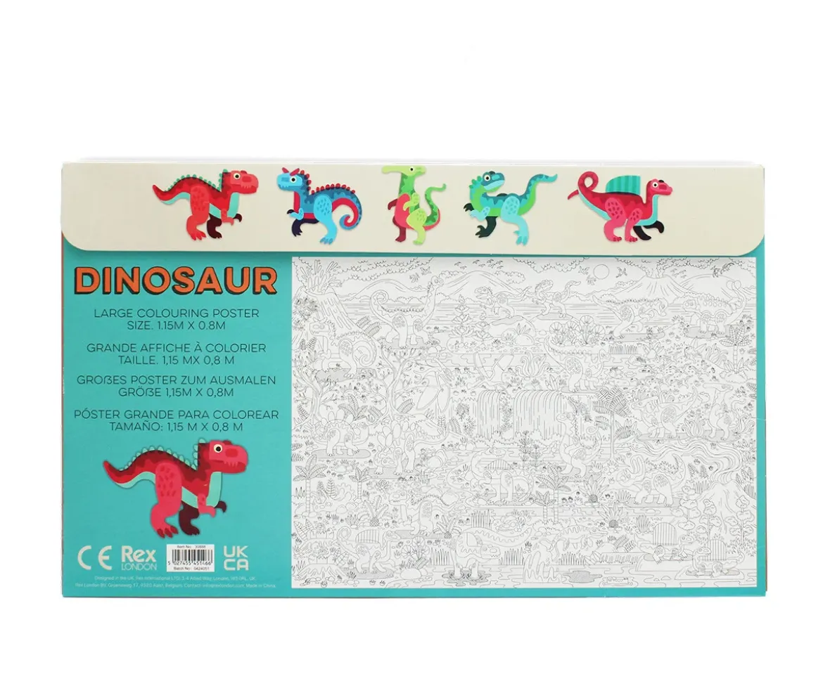 Póster para Colorear con Lápices Baby Dinos