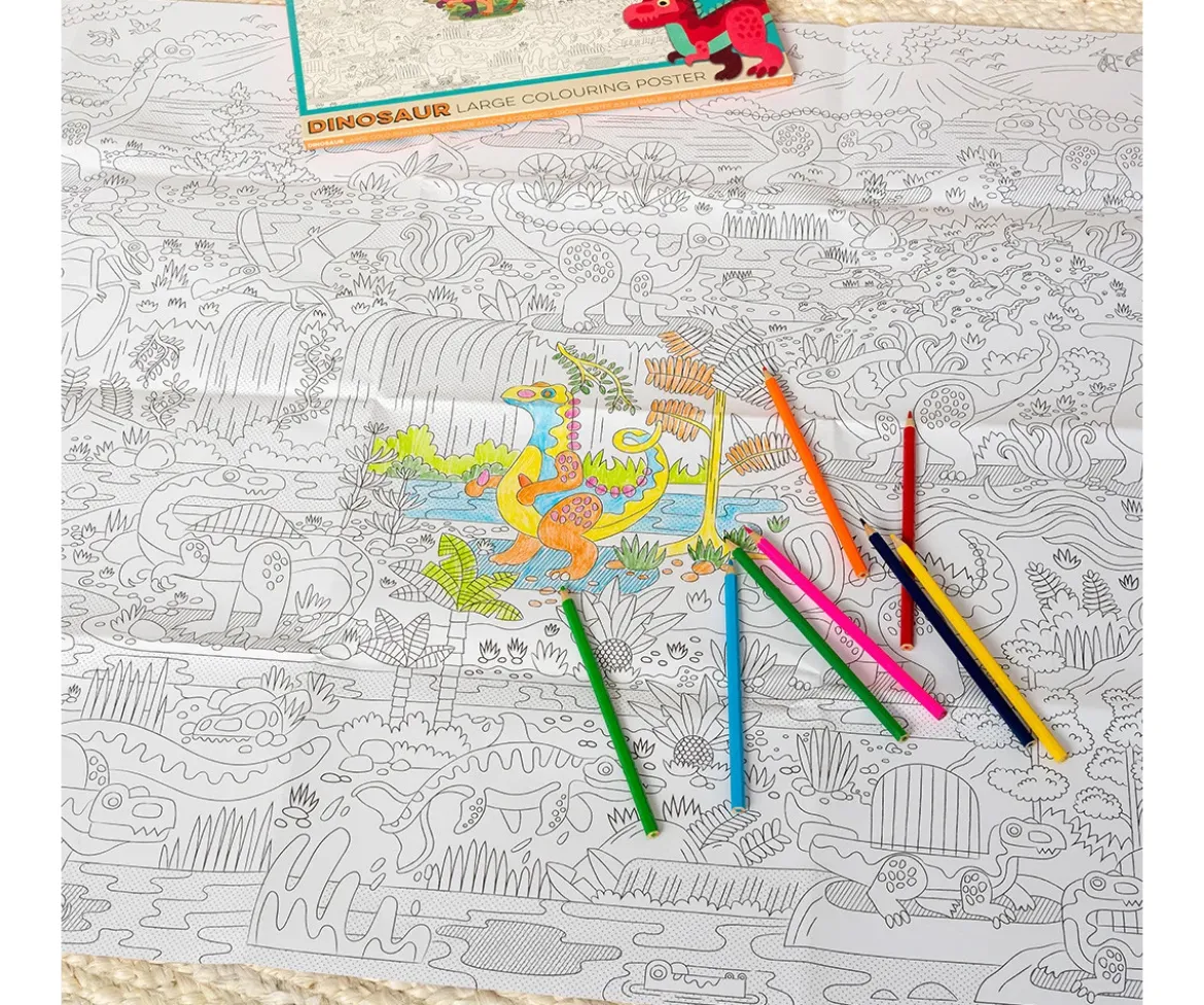 Póster para Colorear con Lápices Baby Dinos