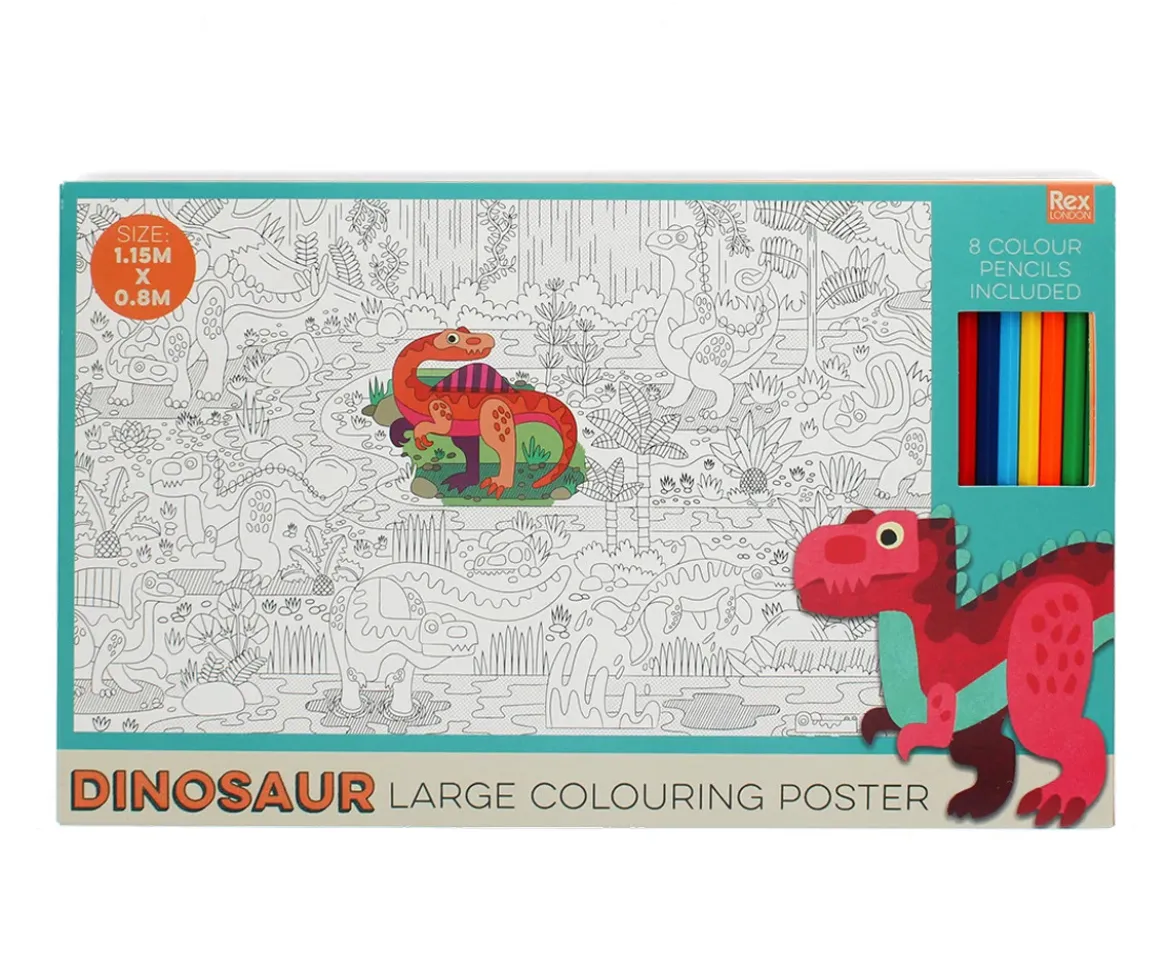 Póster para Colorear con Lápices Baby Dinos