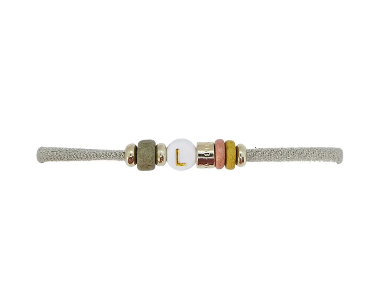 Pulsera Elástica 1 Inicial Beige