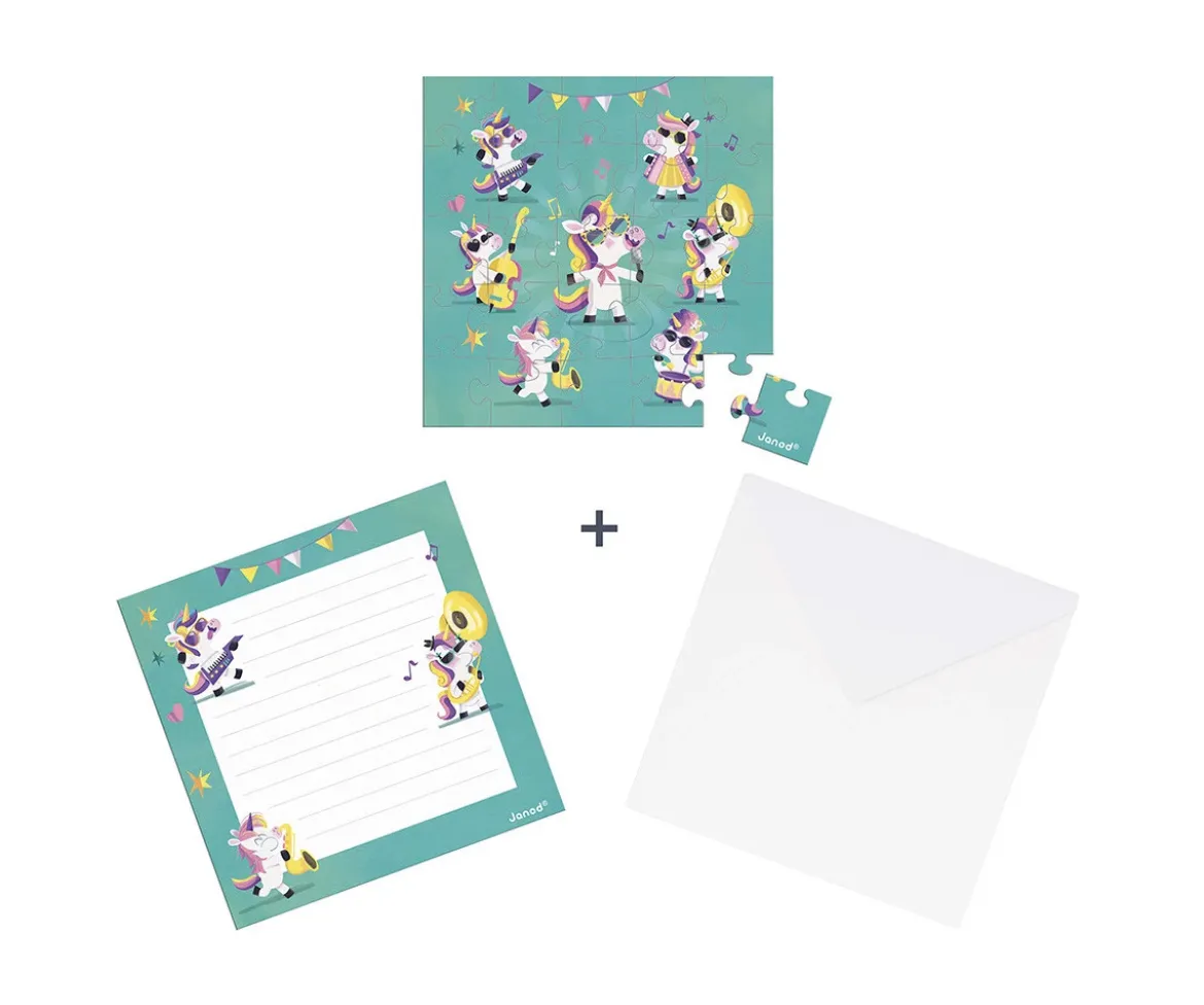 Puzzle con Tarjeta Unicornios