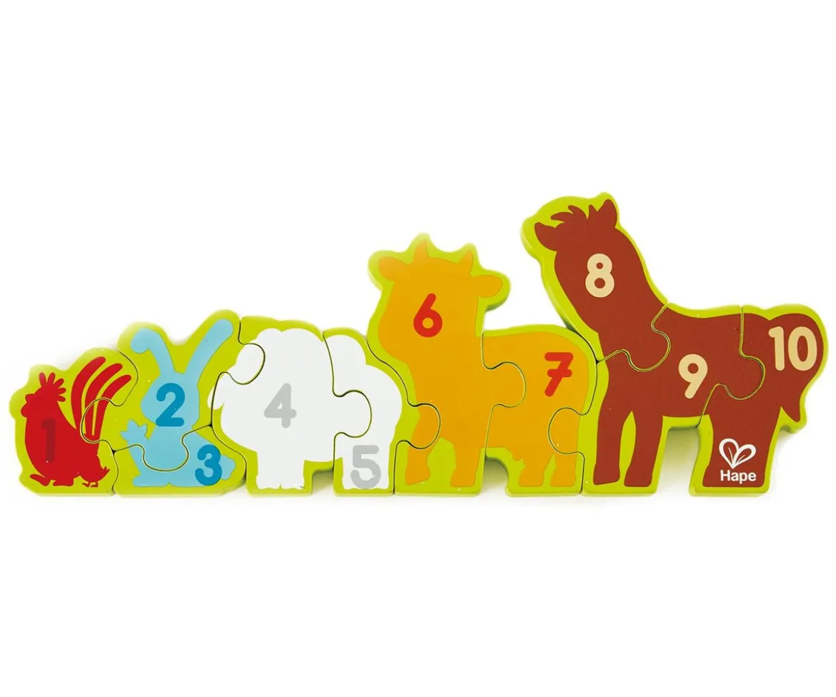Puzzle Números y Animales de Granja