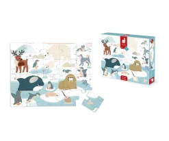 Puzzle Táctil Animales Polares 20 Piezas