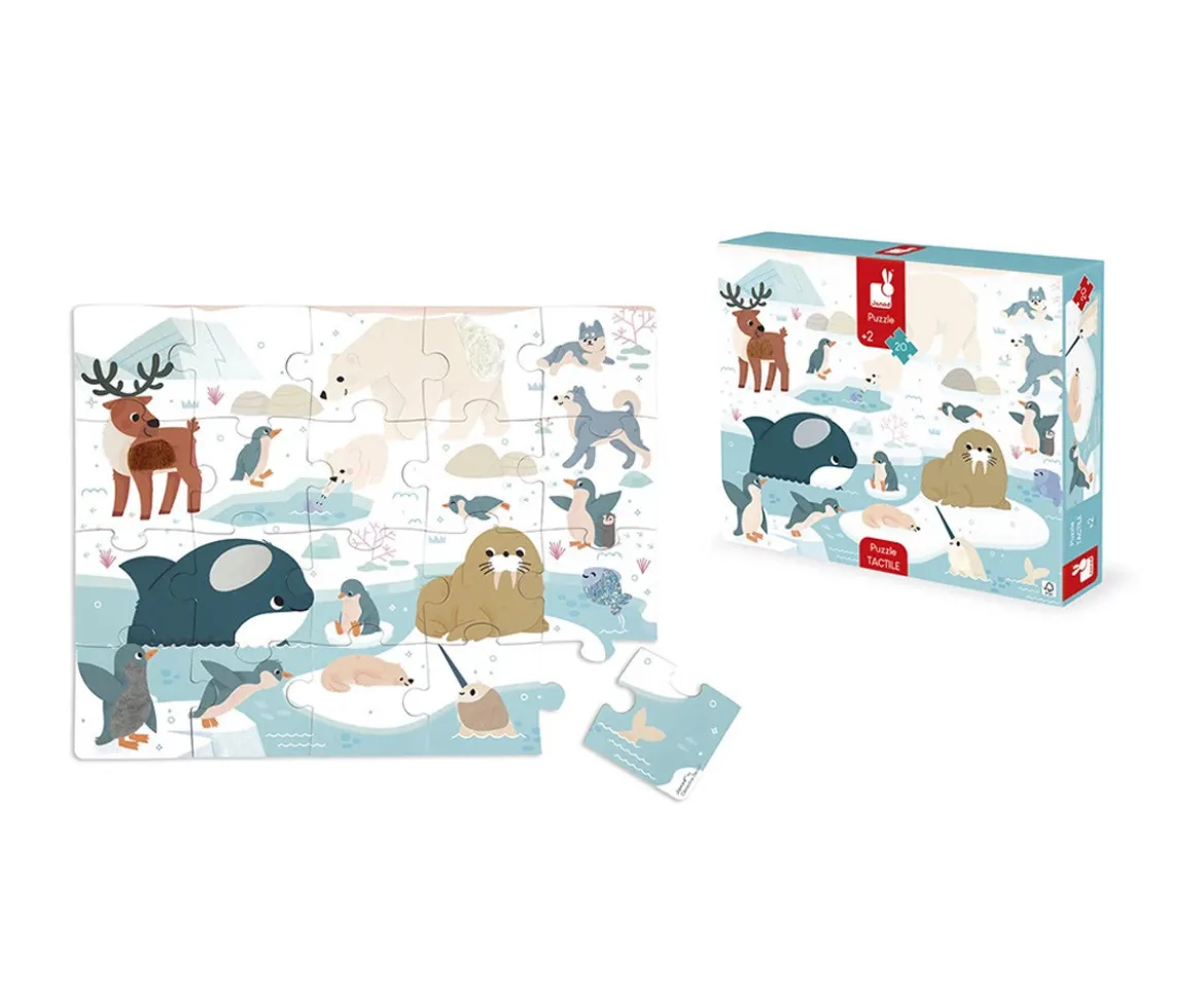 Puzzle Táctil Animales Polares 20 Piezas