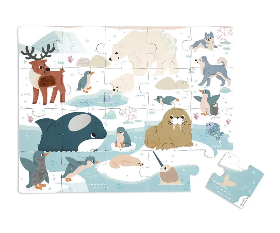 Puzzle Táctil Animales Polares 20 Piezas