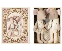 Ratones Gemelos Reales en Caja de Cerillas